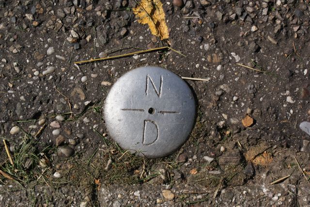Nagel met NL | D in wegdek